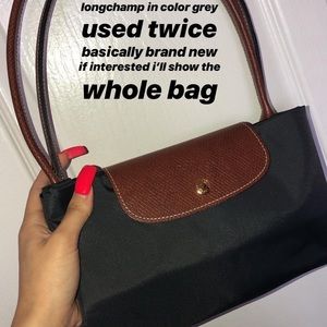 GREY NOT BLACK longchamp bag